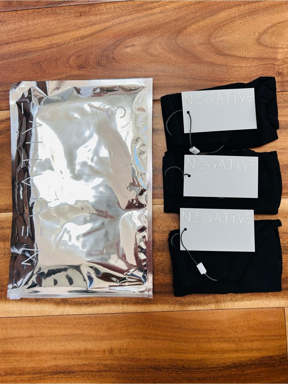Negative Underwear Cotton French Cut Brief 3-Pack Black M/L NWT - Picture 4 of 6